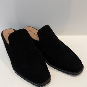 Blondo Black Suede Mules